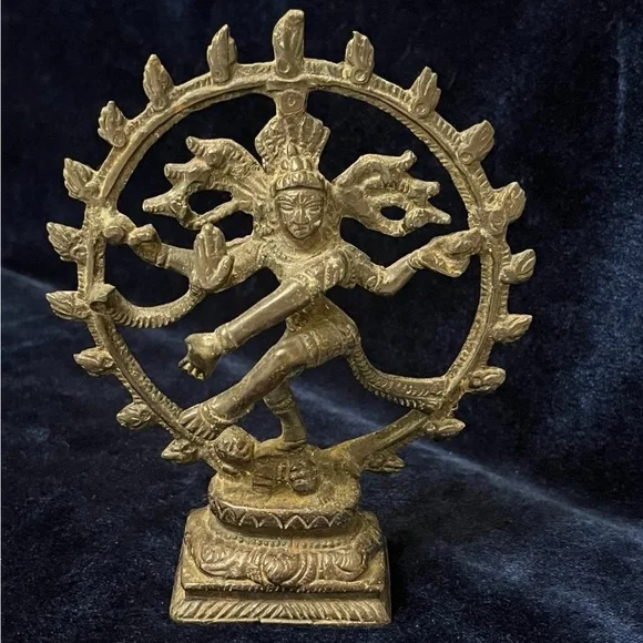 Vintage Bronze Nataraja Dancing Shiva Hindu Statue - Picture 6 of 9